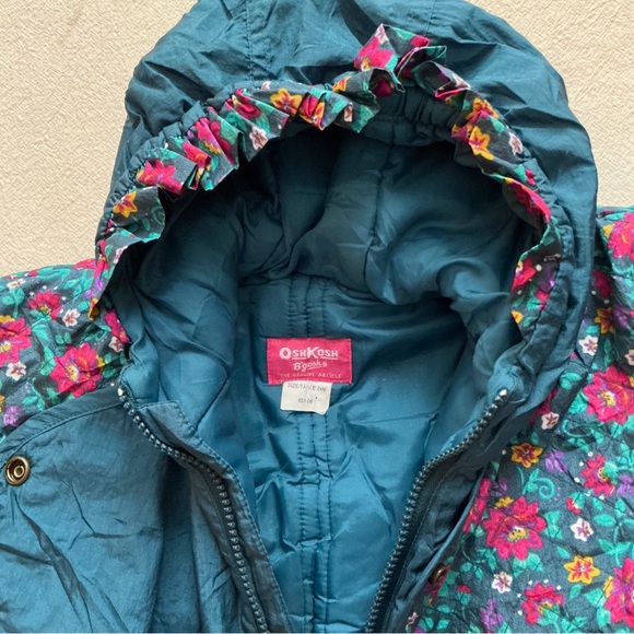 Oshkosh vintage 24m Teal Floral Baby Snowsuit - Picture 4 of 6
